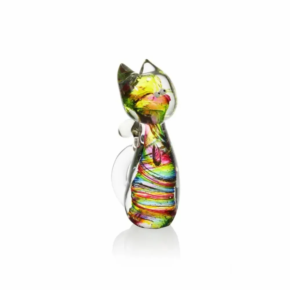 Art glass - Mini cat - Blown glass sculpture - CAT DESIGNER VERRIER