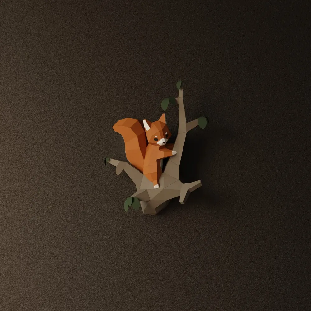 Children's decorative items - Paper Squirrel DIY Wall Decor Kits - MOKI MOKI