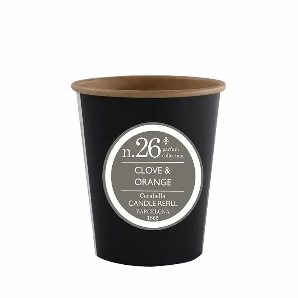 Candles - NUMBERS COLLECTION NUM.26 CLOVE AND ORANGE CANDLE REFILL - CERABELLA SL