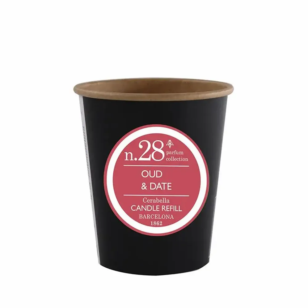 Candles - NUMBERS COLLECTION NUM.28 OUD & DATE CANDLE REFILL - CERABELLA SL