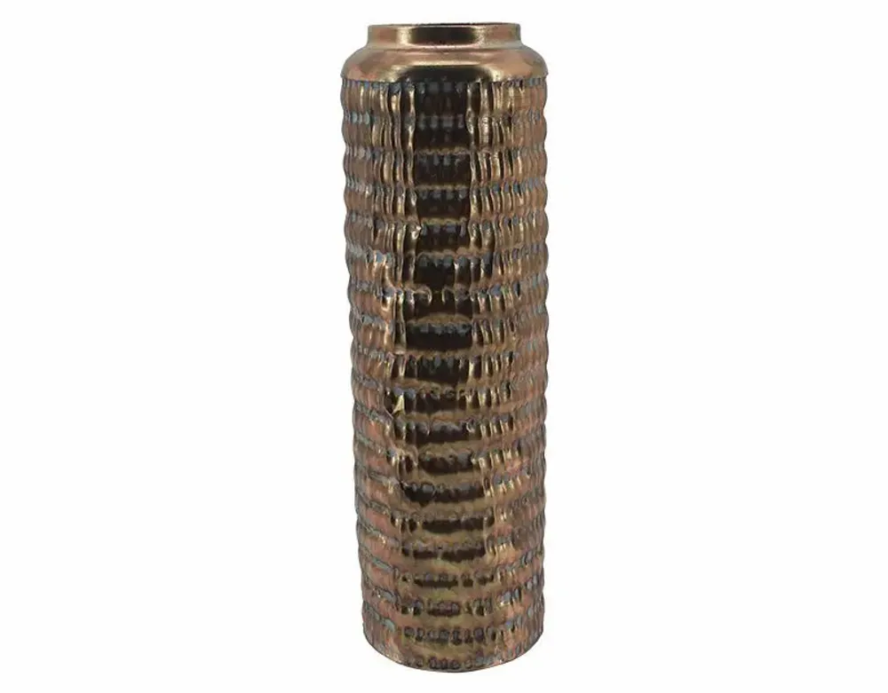 Decorative objects - LARGE GOLD METAL VASE 19.5X60CM - EMDE