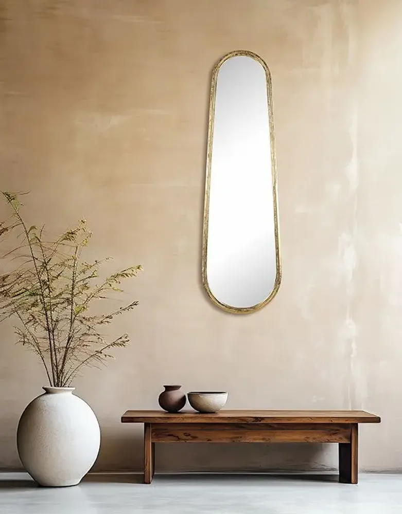 Decorative objects - LONG GOLD METAL MIRROR 30X100CM - EMDE