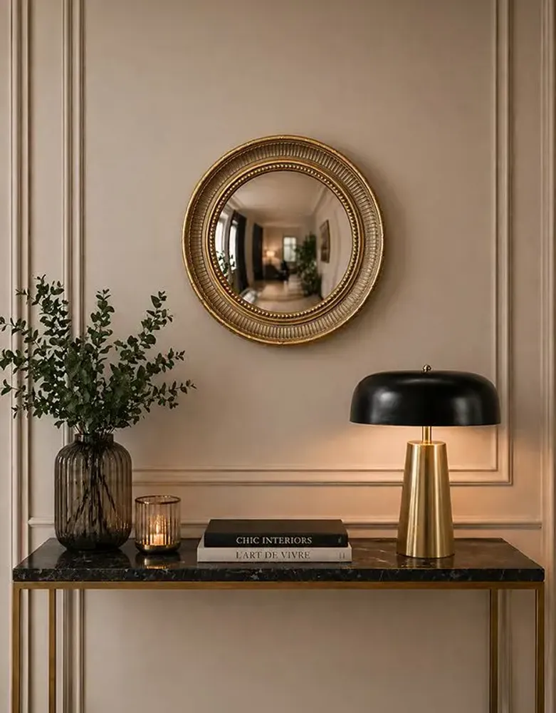 Objets de décoration - MIROIR CONVEXE DORÉ 28CM INT ET 38CM EXT - EMDE