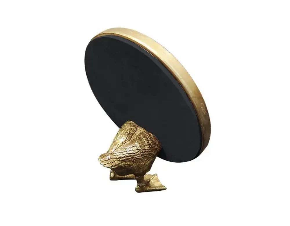 Decorative objects - FREESTANDING GOLD DUCK MIRROR 12.8X6X15.8CM - EMDE