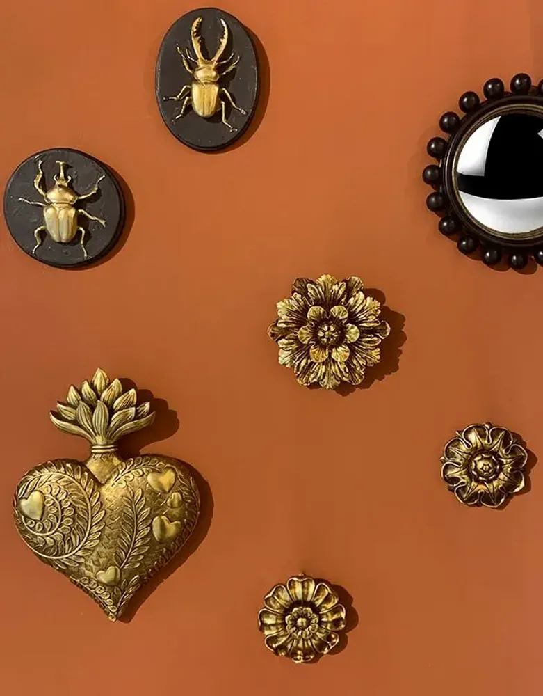 Decorative objects - GOLD FLOWER WALL DECORATION 13.5CM - EMDE
