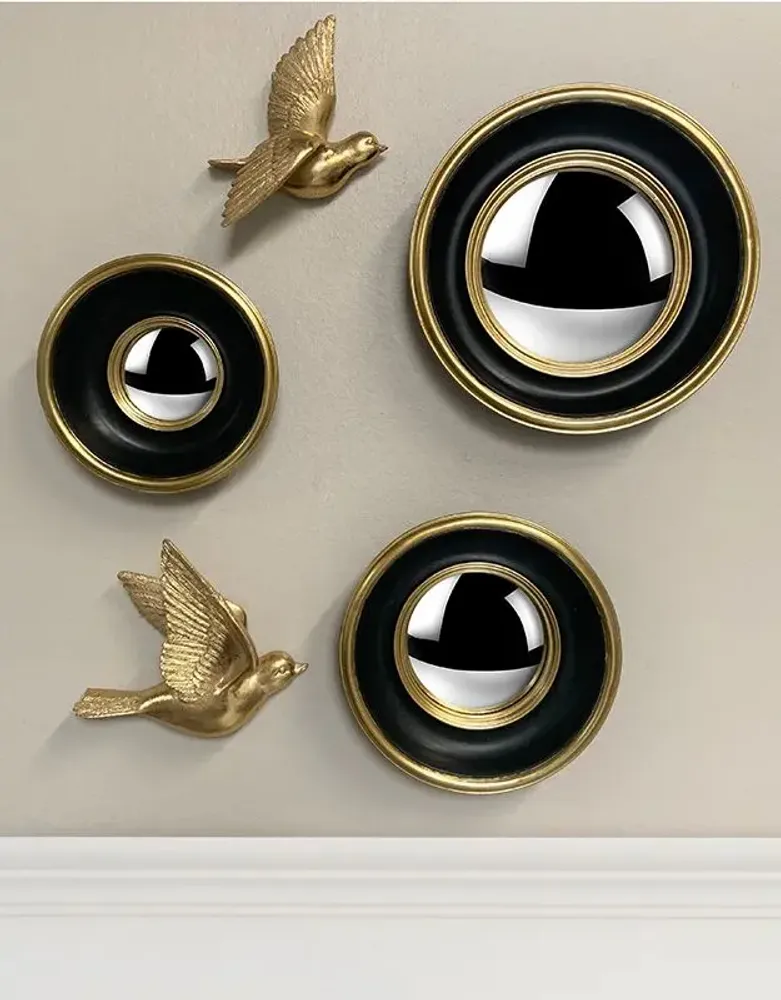 Decorative objects - SET OF 2 GOLD BIRD WALL DECORATIONS 12.5X15CM - EMDE