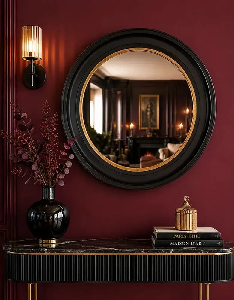 Decorative objects - ROUND BLACK CONVEX MIRROR 80CM - EMDE