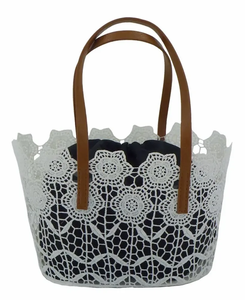 Sacs et cabas - Cabas dentelle blanc - ROLANDE DU DREUILH  LACE JEWEL