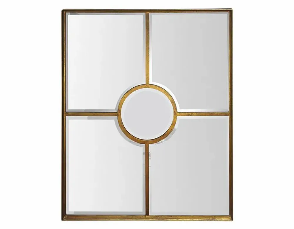 Decorative objects - GOLD WINDOW MIRROR 93X115CM (EXTERNAL SIZE) - EMDE
