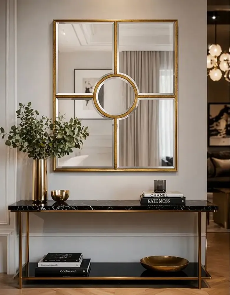 Decorative objects - GOLD WINDOW MIRROR 93X115CM (EXTERNAL SIZE) - EMDE