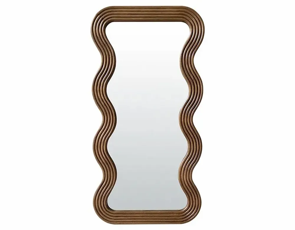 Decorative objects - HONEY WOOD WAVE MIRROR 60X120CM - EMDE