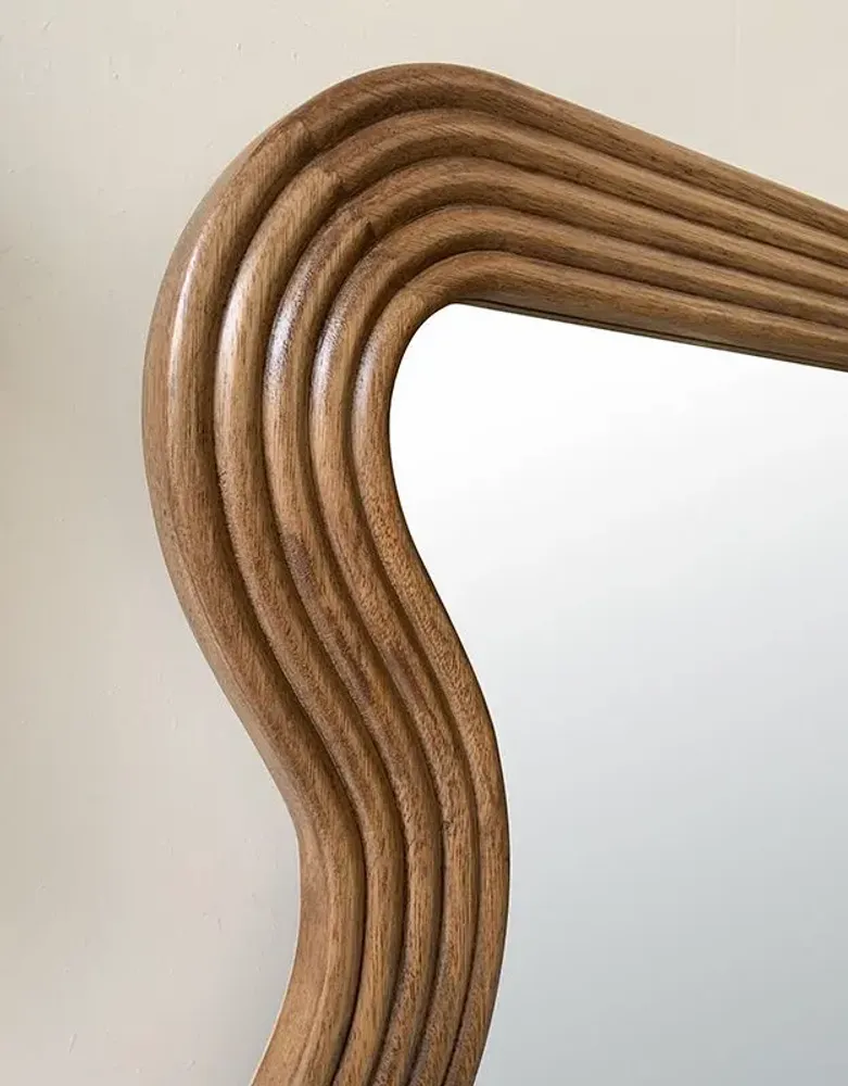 Decorative objects - HONEY WOOD WAVE MIRROR 60X120CM - EMDE