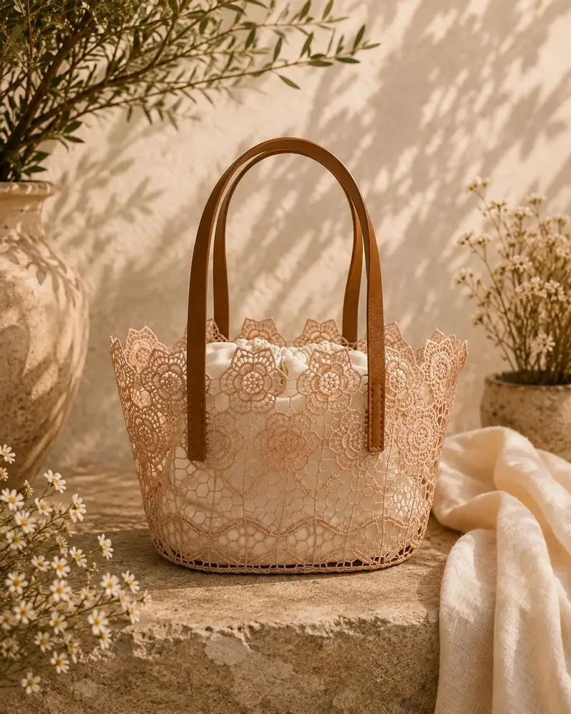 Bags and totes - Ecru lace tote bag - ROLANDE DU DREUILH  LACE JEWEL