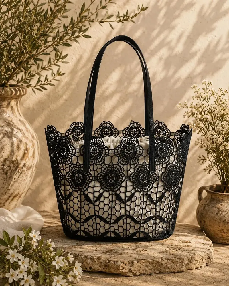 Bags and totes - Black lace tote - ROLANDE DU DREUILH  LACE JEWEL