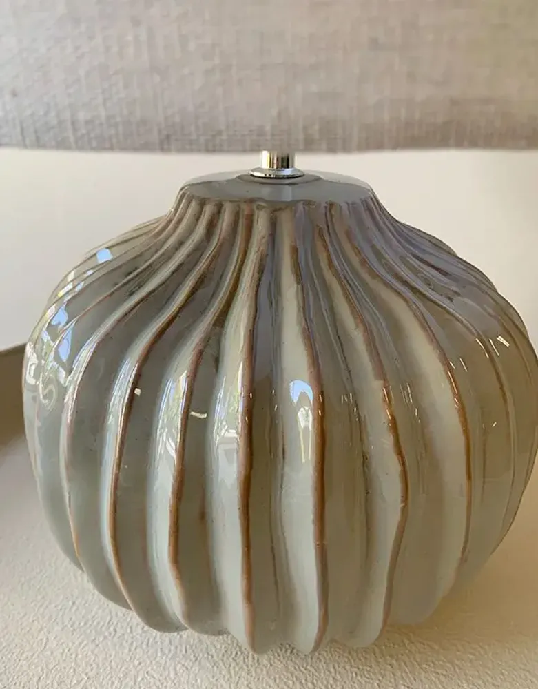 Decorative objects - BEIGE AND GREEN CERAMIC LAMP 35X45CM - EMDE