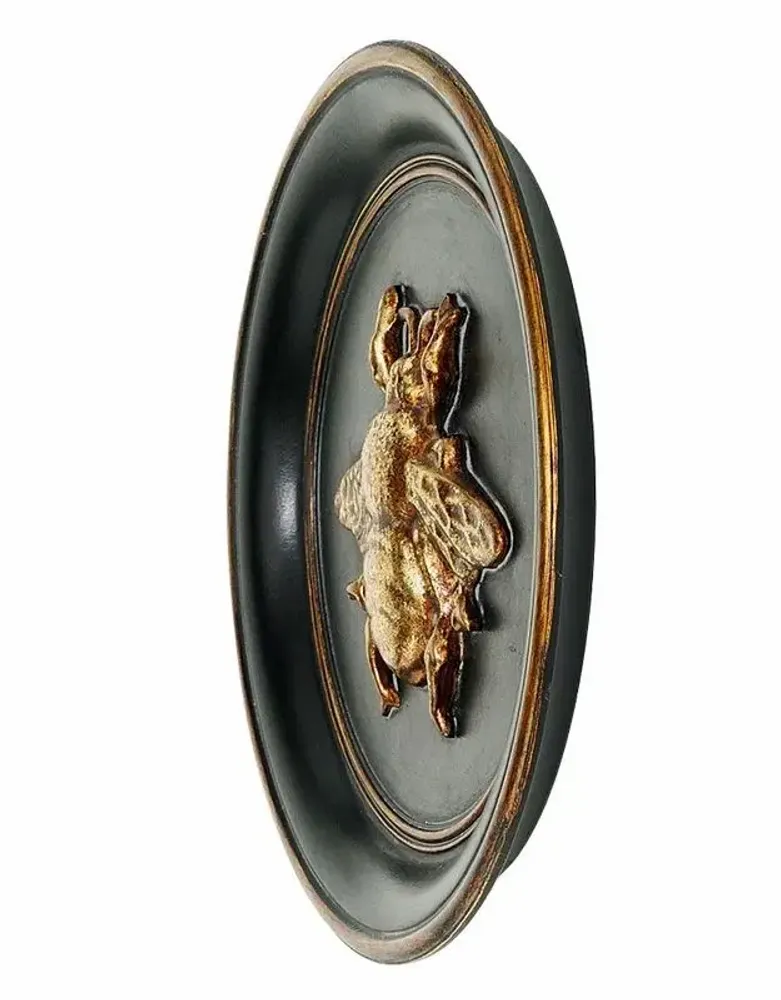 Decorative objects - ROUND BLACK AND GOLD BEE WALL DECORATION 20CM - EMDE