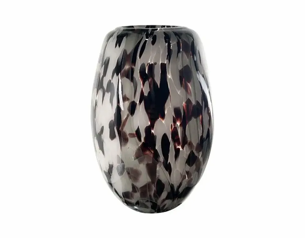 Decorative objects - BLACK AND WHITE SCALED GLASS VASE 17X25CM - EMDE