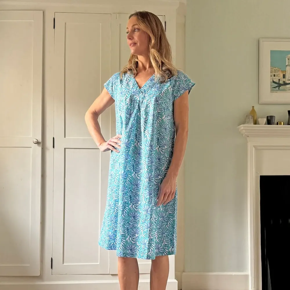 Sleepwear - Audrey Nightie: Jaipur Turquoise - LIME TREE DESIGN