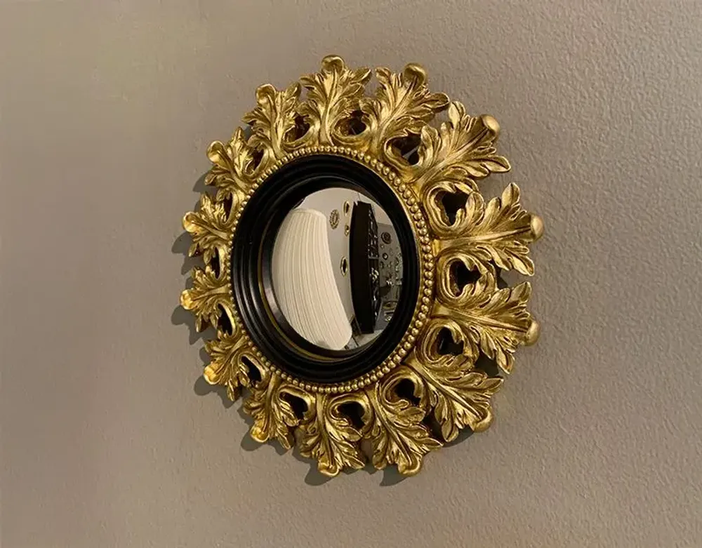 Decorative objects - BLACK AND GOLD CONVEX MIRROR 20.5CM - EMDE