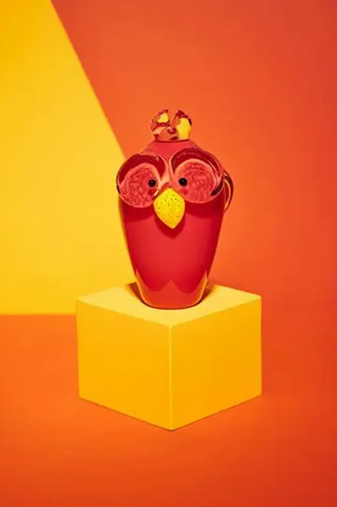 Art glass - Owl - Blown glass sculpture - CAT DESIGNER VERRIER