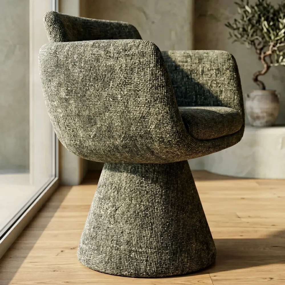Chaises - Fauteuil Pivotant Lexi Kaki - EMPREINTE DU TEMPS