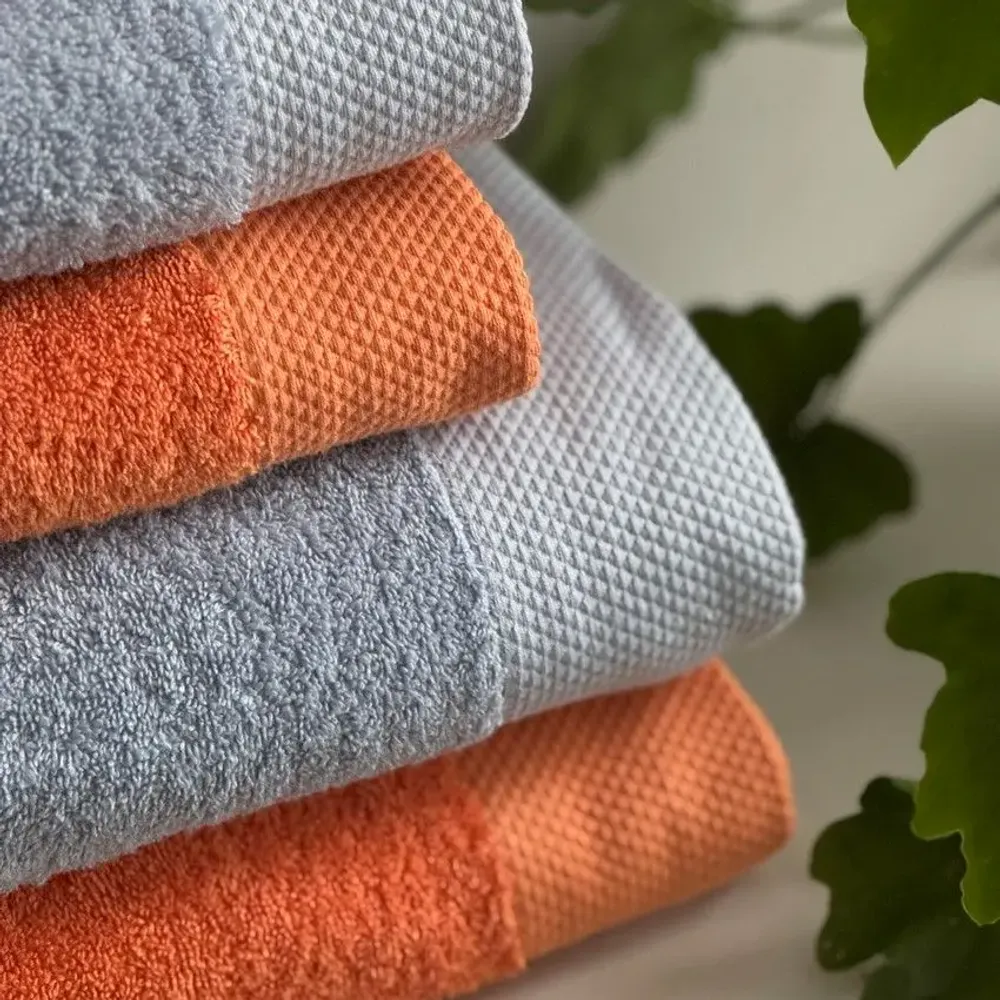 Serviettes de bain - SERVIETTE DE TOILETTE DALARÖ, ORANGE 50x70cm 100%coton 580g/m2 - BY WILLE