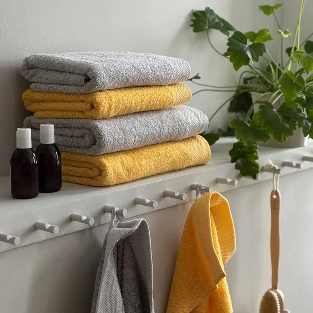 Serviettes de bain - SERVIETTE DE TOILETTE DALARÖ, GRIS ARGENTE 50x70cm 100%coton 580g/m2 - BY WILLE