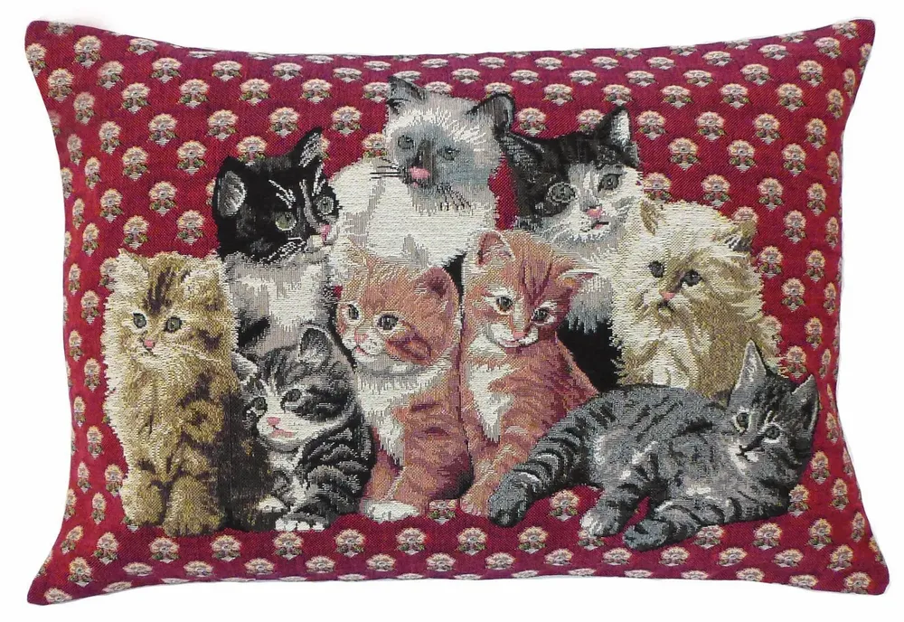 Coussins textile - Coussin tapisserie multichats - ROLANDE DU DREUILH  LACE JEWEL