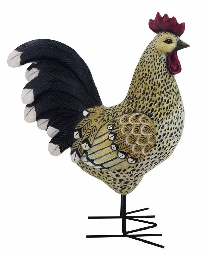 Sculptures, statuettes et miniatures - Figurine Coq 34 cm Résine - ROLANDE DU DREUILH  LACE JEWEL
