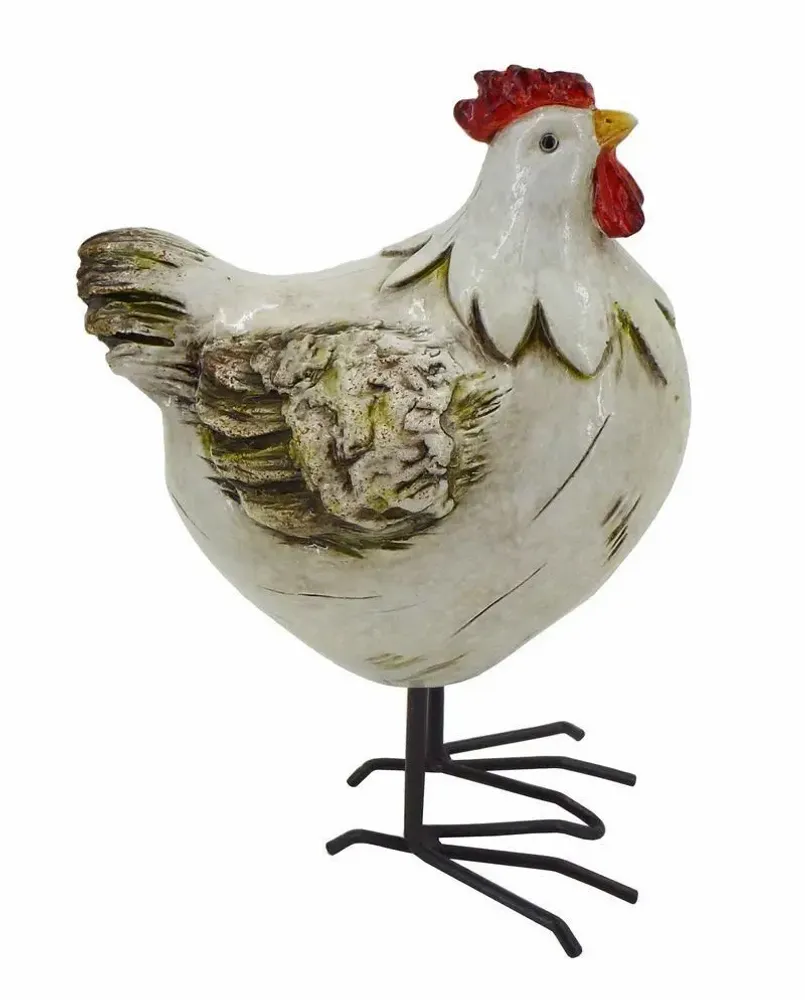 Sculptures, statuettes et miniatures - Figurine poule 16,5cm en Résine - ROLANDE DU DREUILH  LACE JEWEL