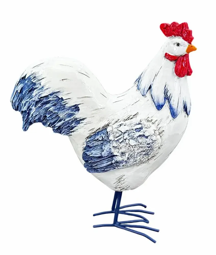 Sculptures, statuettes et miniatures - Figurine Coq Bleu blanc rouge 9 cm - ROLANDE DU DREUILH  LACE JEWEL