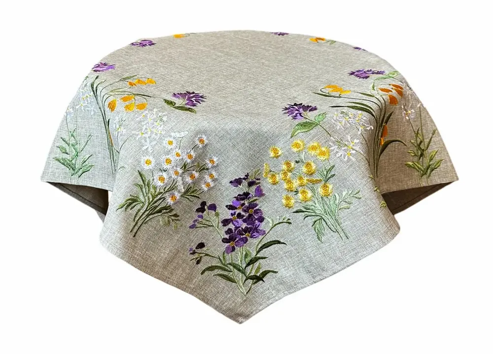 Table linen - Polyester multi-flower tablecloth - ROLANDE DU DREUILH  LACE JEWEL