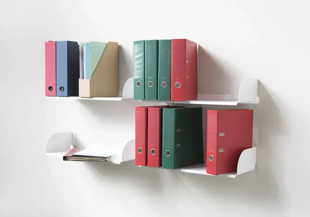 Chambres d'hôtels - Étagère grands livres, BD, Vyniles - 60 x 25 cm - Blanc - Lot de 2 - TEEBOOKS