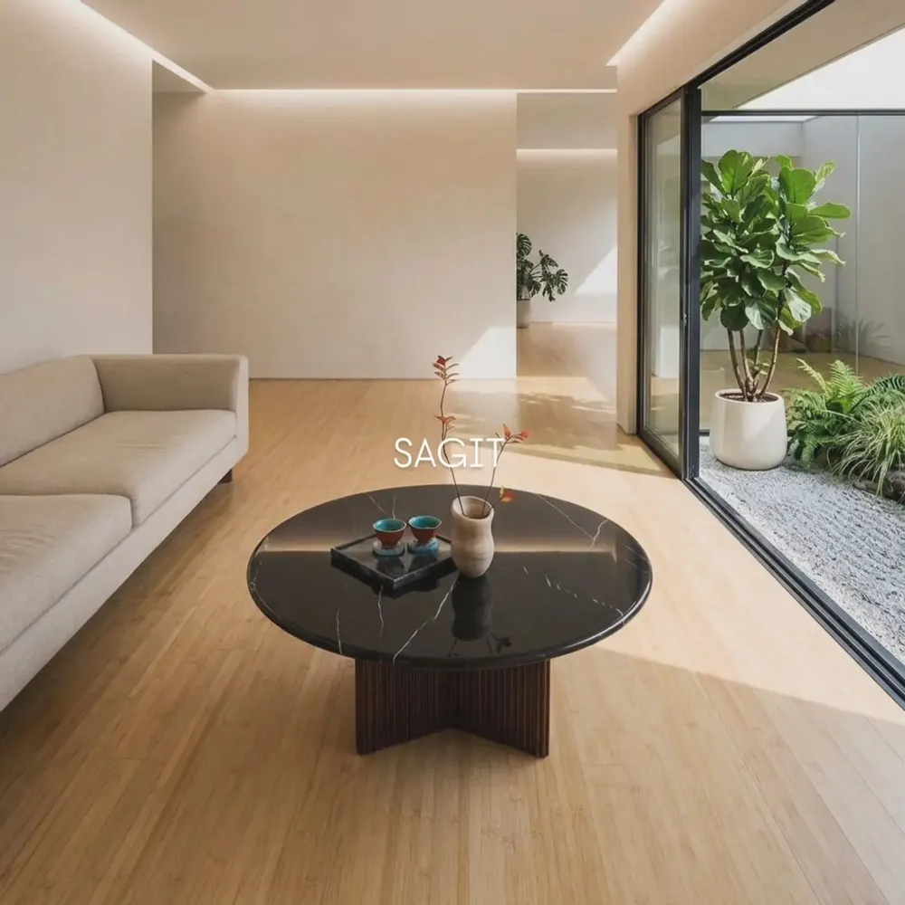 Coffee tables - Black marble coffee table - SAGIT