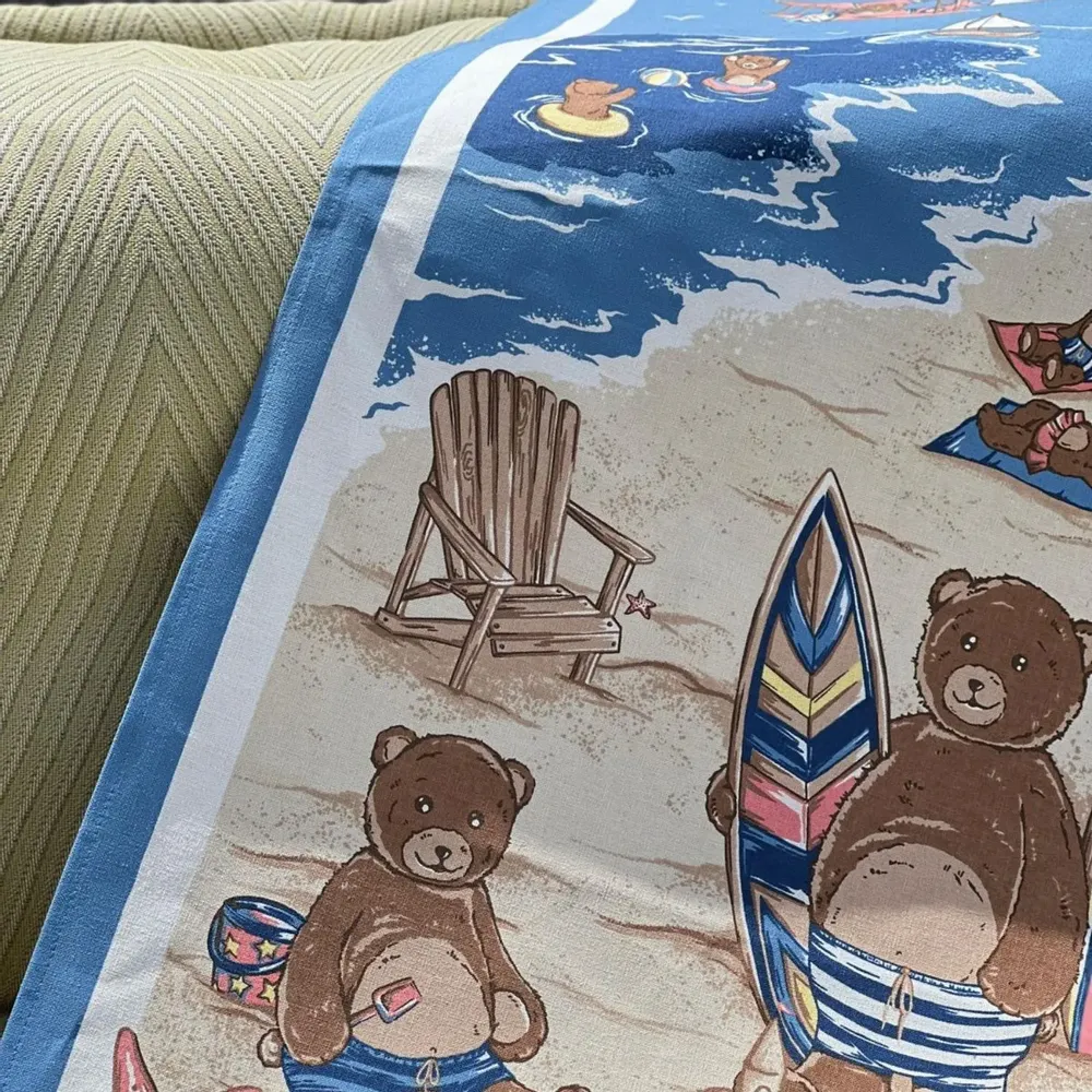 Linge d'office - Torchon Teddy à la plage - BEAUVILLÉ