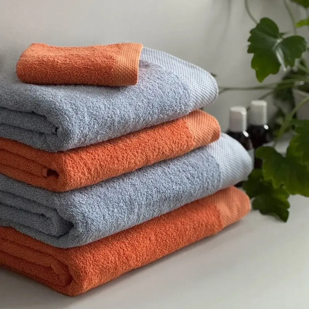 Serviettes de bain - SERVIETTE DE TOILETTE DALARÖ, BLEU CLAIR 90x150cm 100%coton 580g/m2 - BY WILLE