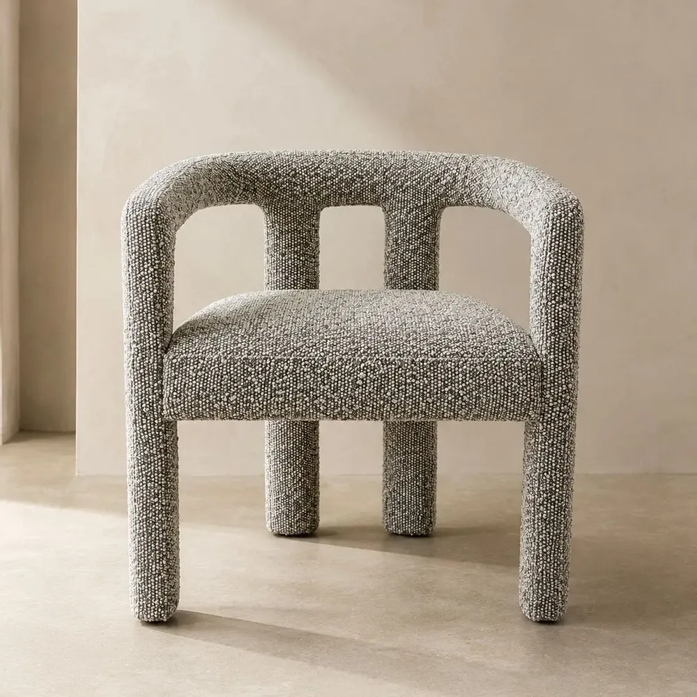 Chaises - Chaise Liam Bouclette Chiné - EMPREINTE DU TEMPS