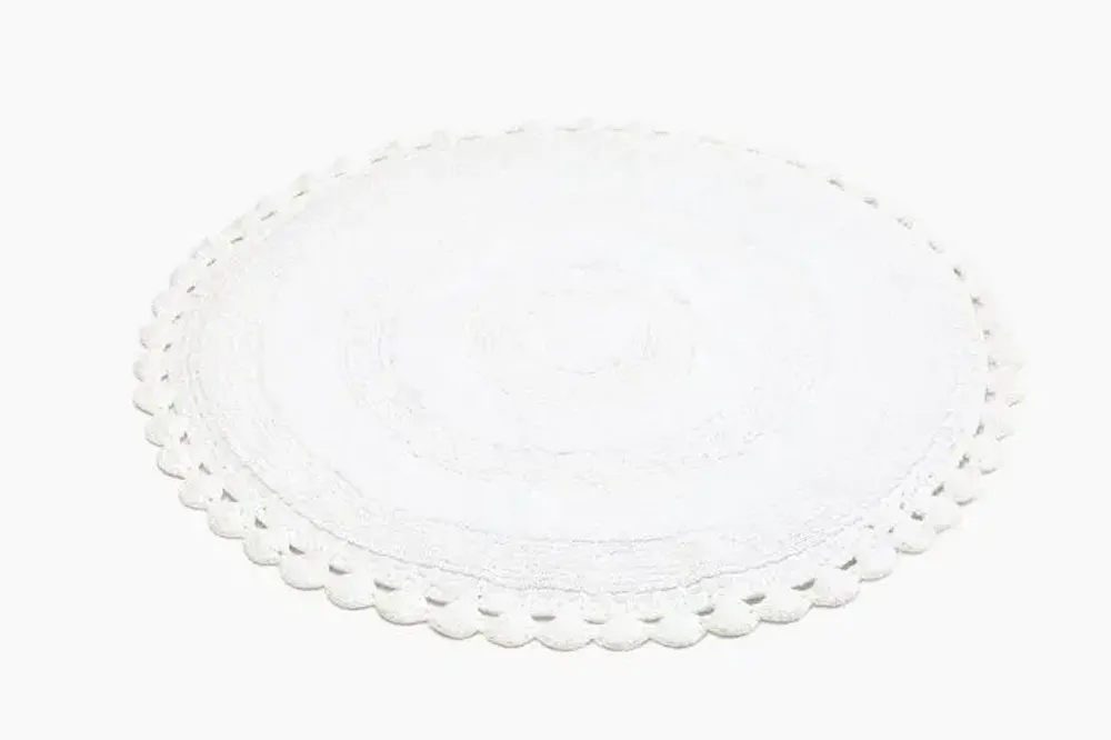 Autres linges de bain - TAPIS DE BAIN ROND RIMINI, BLANC 70cm 100 % coton, 1800 g/m2 - BY WILLE