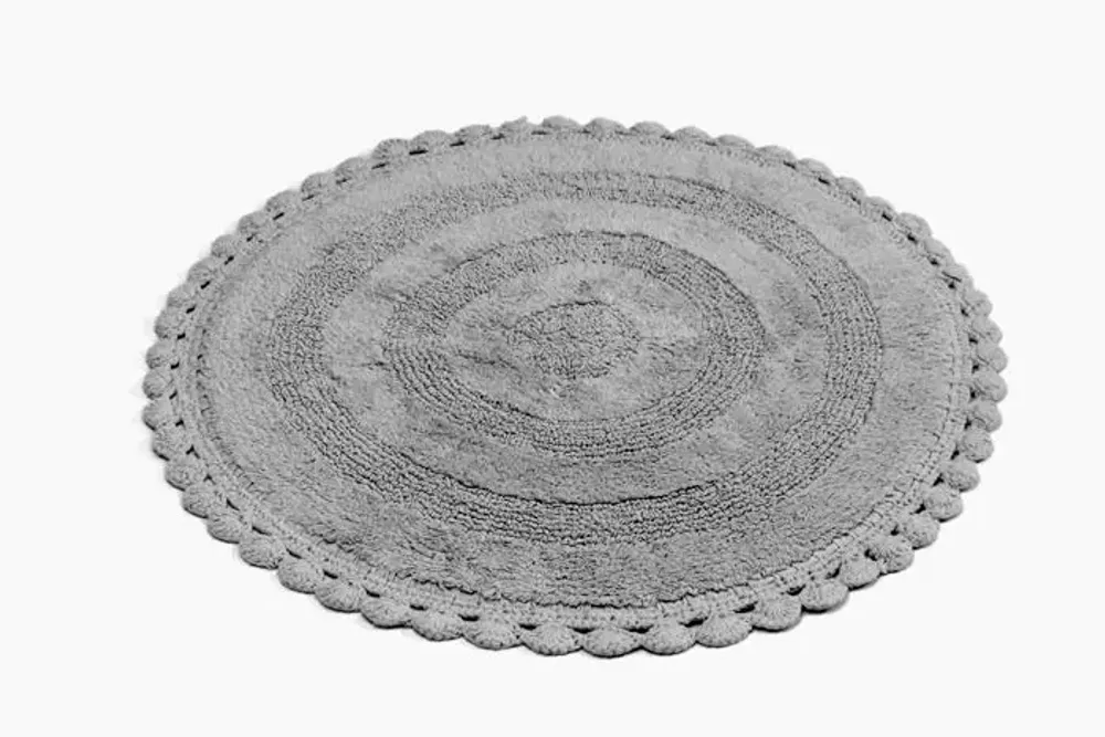 Other bath linens - TAPIS DE BAIN ROND RIMINI, GRIS 70cm 100 % coton, 1800 g/m2 - BY WILLE
