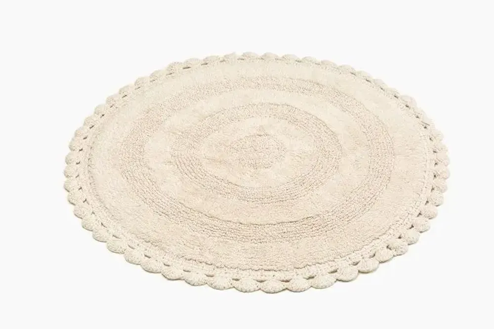 Other bath linens - TAPIS DE BAIN ROND RIMINI, SABLE 70cm 100 % coton, 1800 g/m2 - BY WILLE