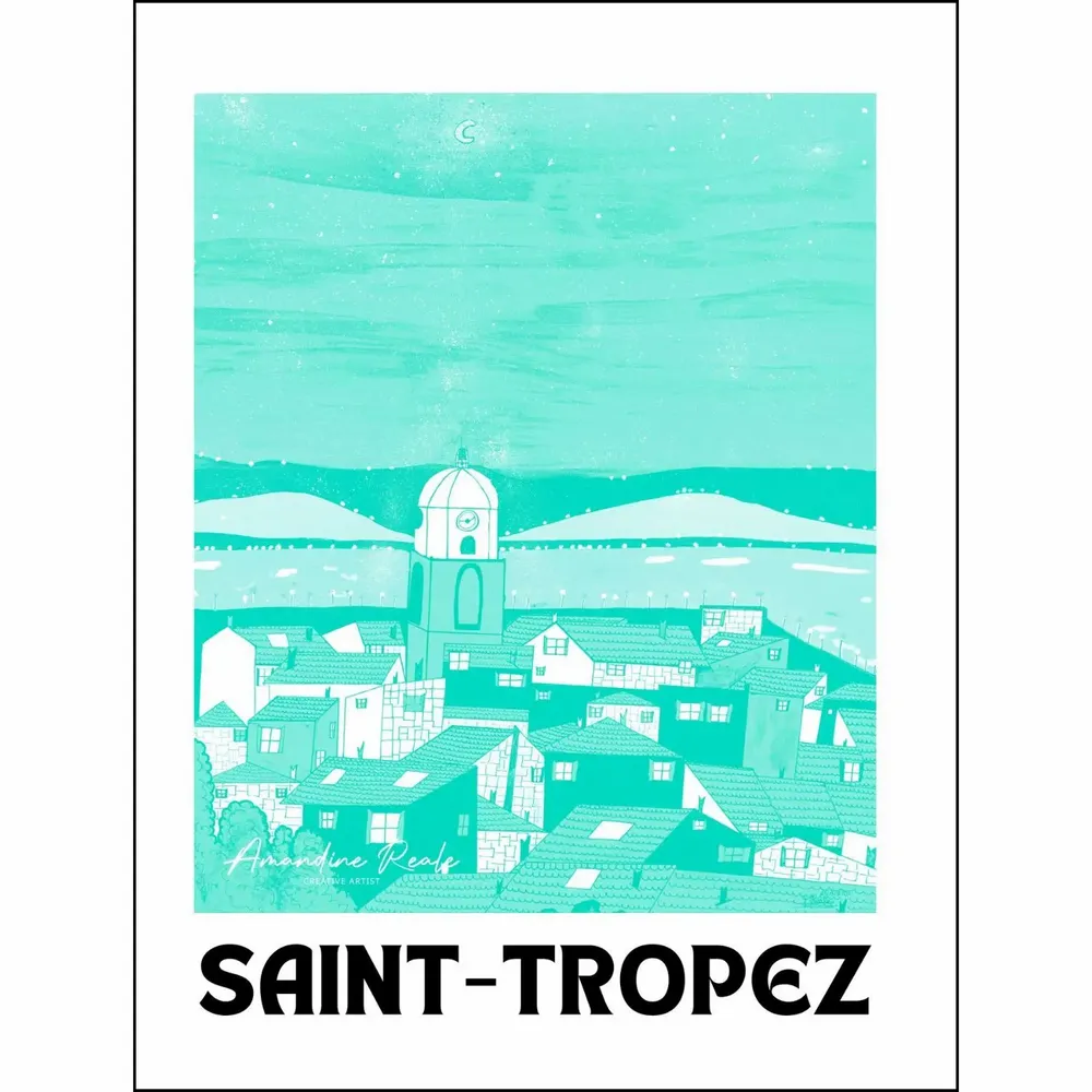 Poster - Saint-Tropez Art Poster - AMANDINE REALE CREATIVE ARTIST