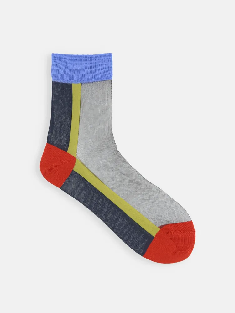 Socks - Sheer Panel Low Crew Socks - TABIO - JAPAN -