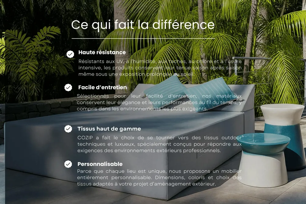 Pools - PALOMA | COZIP pool bed | 180 x 140 x h38 cm - COZIP