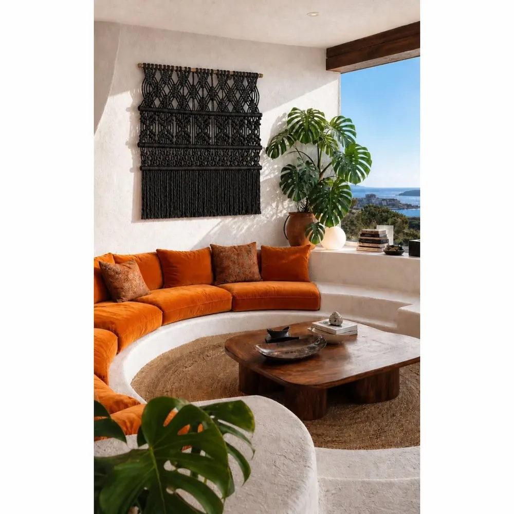 Tapestries - Black Handcrafted Macramé Wall Hanging - NŒULUXE
