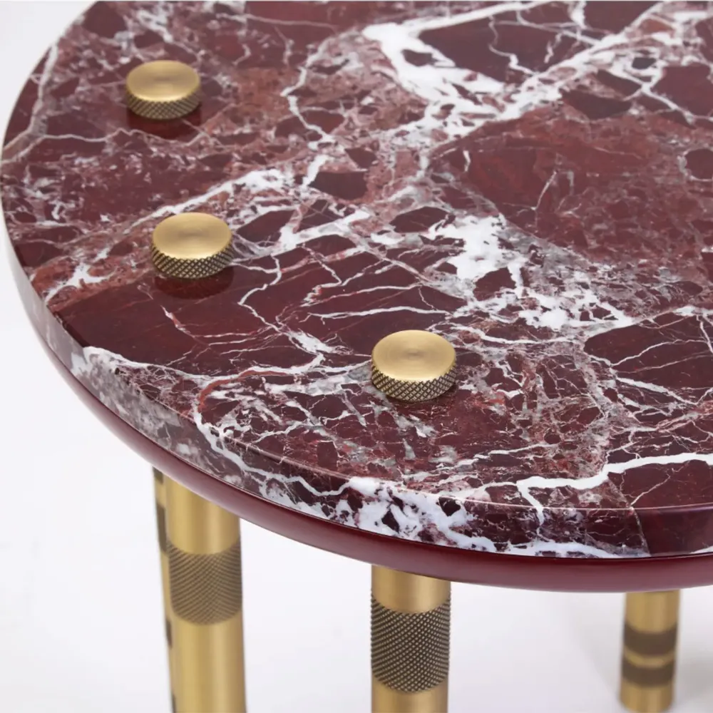Tables pour hôtels - Table d'appoint ronde Ipanema Pieds laiton & Plateau en chêne naturel - DUISTT