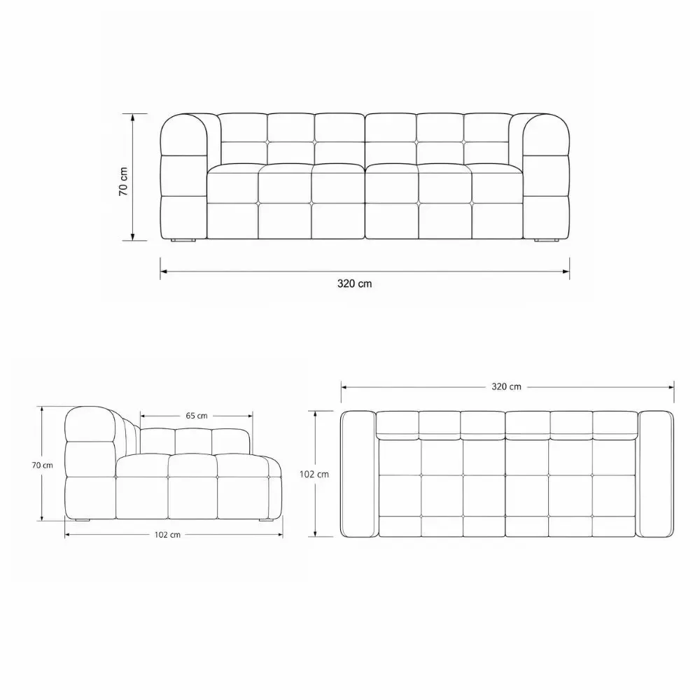 Sofas - ASTANA Bouclette Taupe Sofa - EMPREINTE DU TEMPS