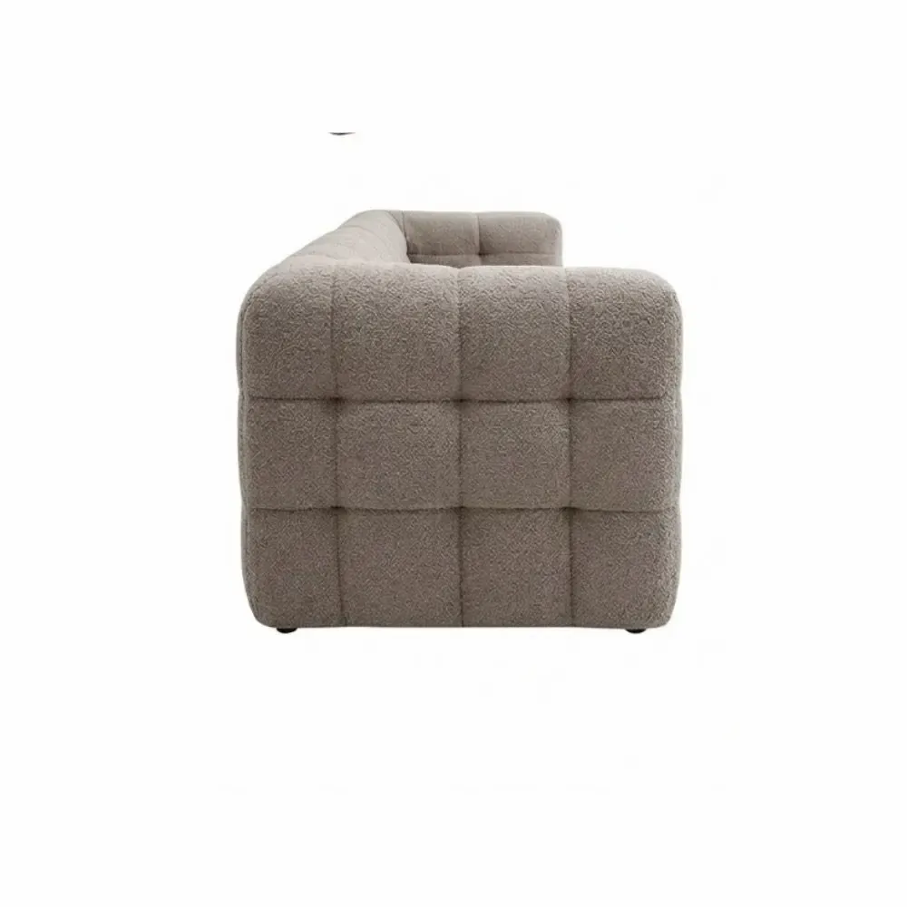 Sofas - ASTANA Bouclette Taupe Sofa - EMPREINTE DU TEMPS