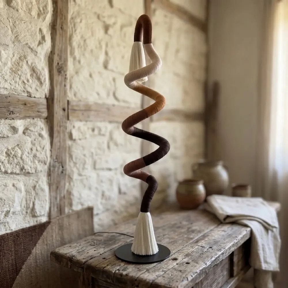 Decorative objects - Terrane Spiral: Handmade Sculptural Macrame Art Object - SARMAL DESIGN