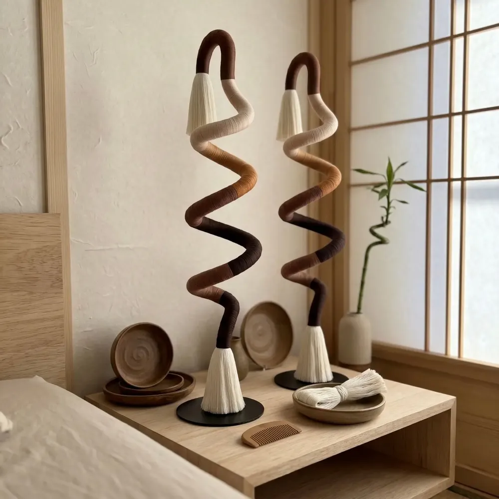 Decorative objects - Terrane Spiral: Handmade Sculptural Macrame Art Object - SARMAL DESIGN