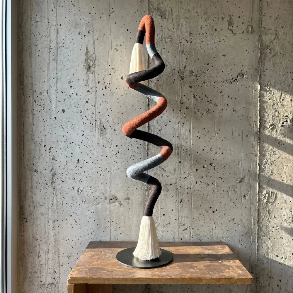 Decorative objects - Terrane Spiral: Handmade Sculptural Macrame Art Object - SARMAL DESIGN